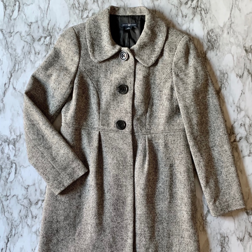 GAP | Tweed Wool Blend Babydoll Coat | Vintage